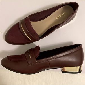 Maroon Aldo loafers size 6